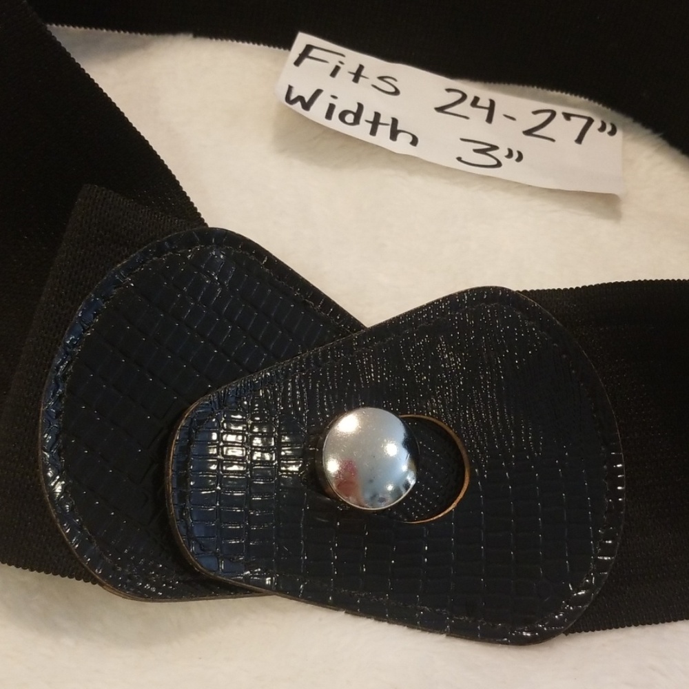 ππ
80s 90s Black Leather Retro Punk Goth Grunge Cinch Elastic Belt 24-27"ππ
- Picture 5 of 13